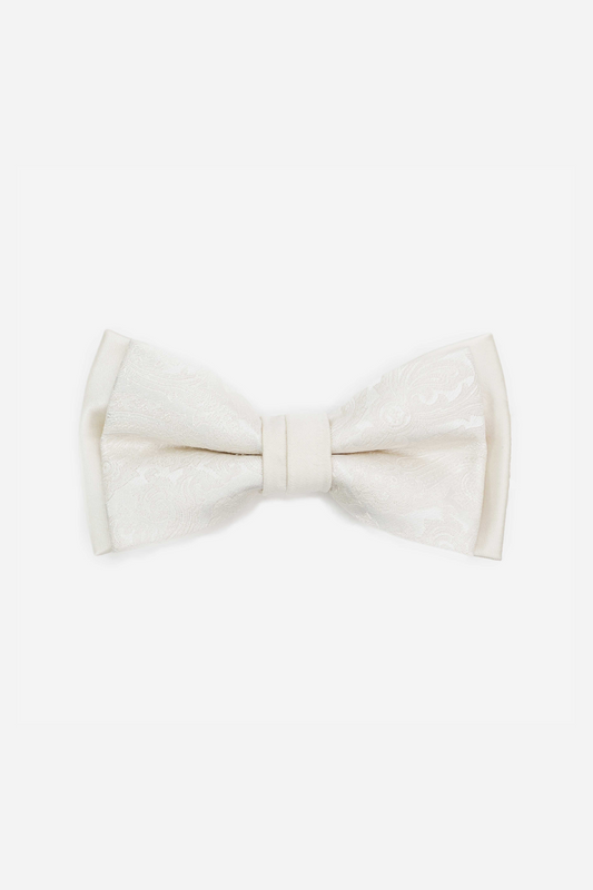 Ivory Paisley Jacquard Bow Tie