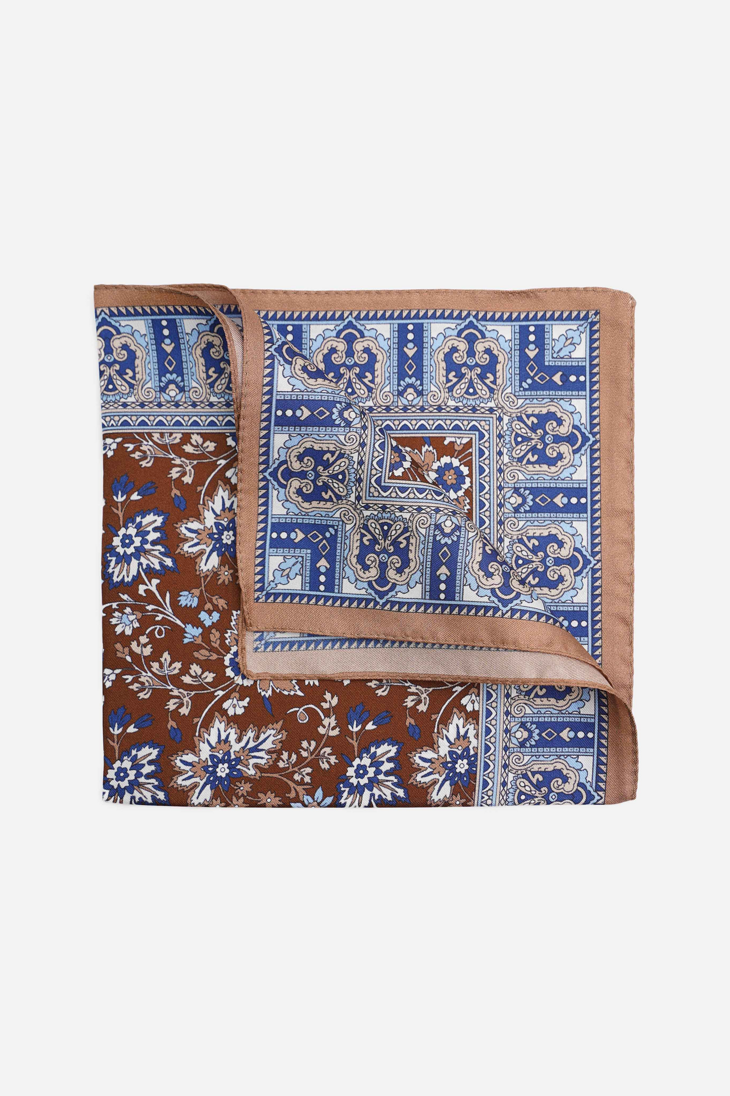 Blue & Brown Ornamental Scarf