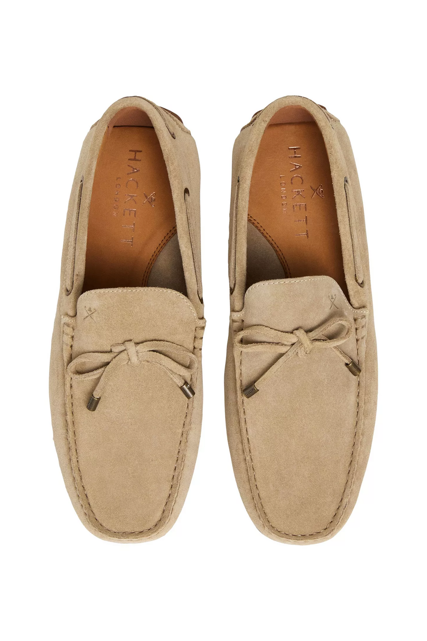 Hackett Sand Beige Suede Driver Loafers