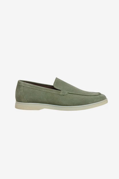 Hackett Sage Green Suede Slip-On Loafers