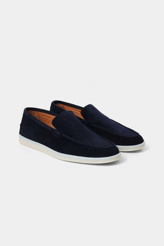Hackett Navy Suede Slip-On Loafers