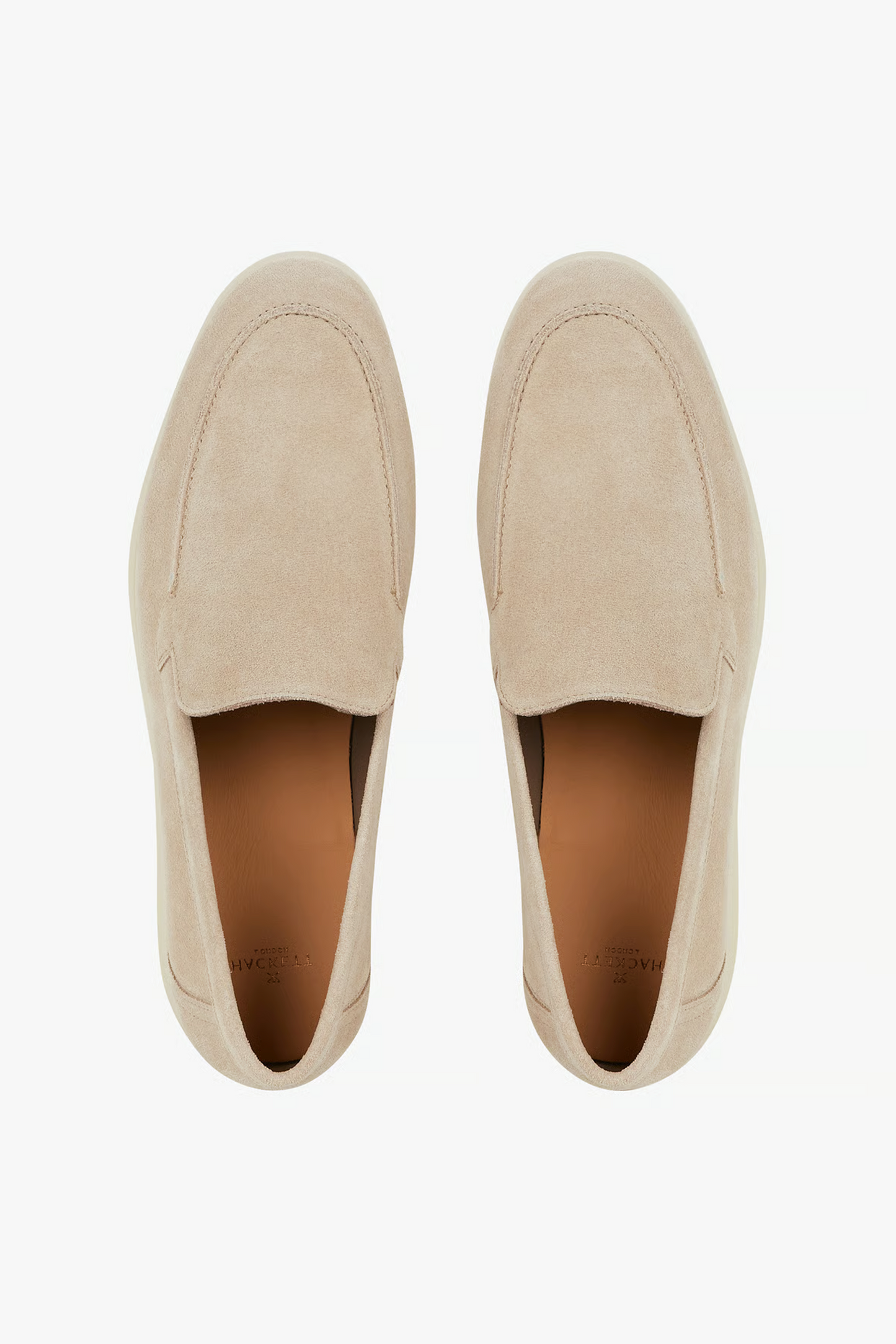 Hackett Light Beige Suede Slip-On Loafers