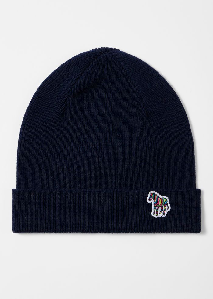 Navy Zebra Beanie