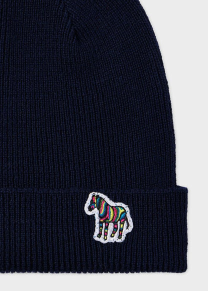 Navy Zebra Beanie