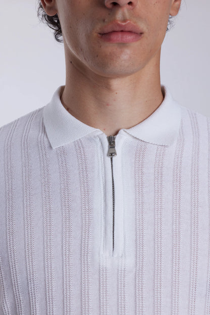 Carmine Ferraro Knitted White Polo Shirt