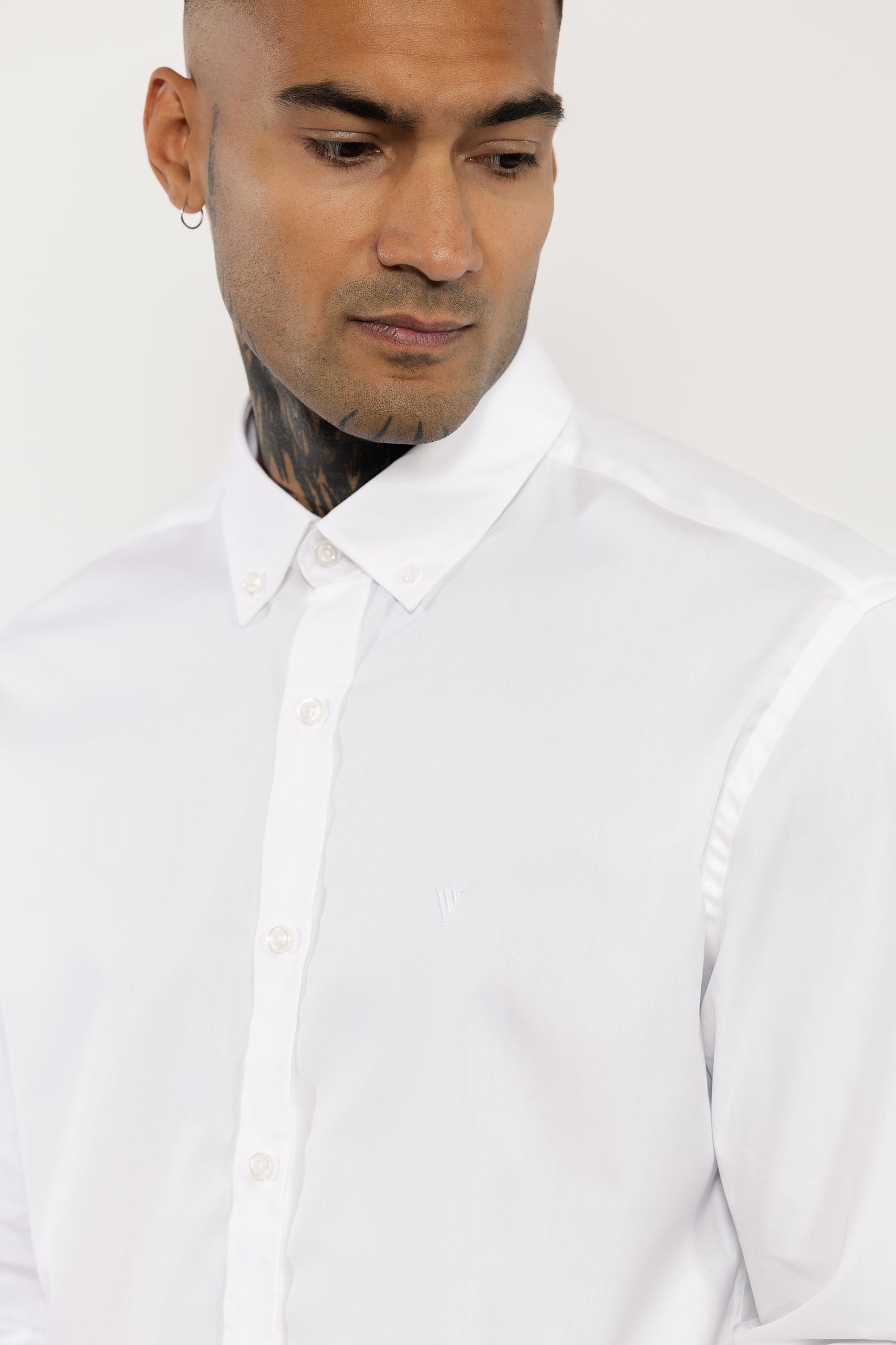 White Cotton Shirt Button-Down