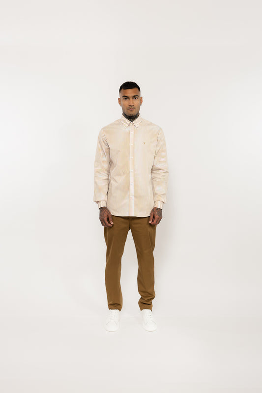 Mustard Striped Italian Cotton Shirt