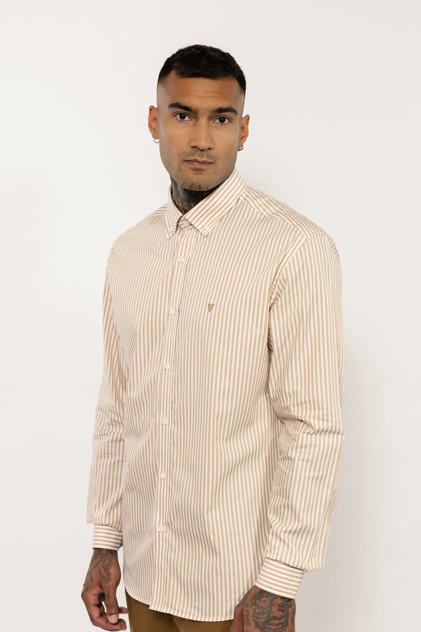 Mustard Striped Italian Cotton Shirt