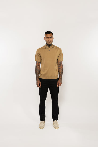Merino Wool Camel Polo