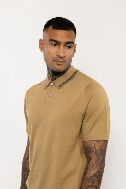 Merino Wool Camel Polo