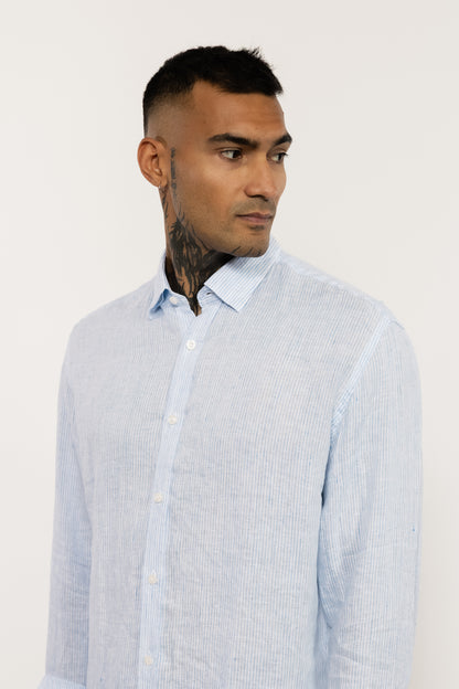 Striped Sky Linen Shirt