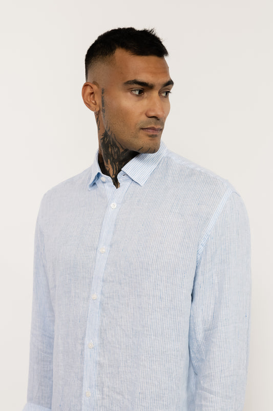 Striped Sky Linen Shirt