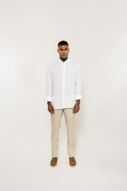 Beige Italian Linen Trousers