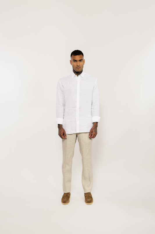 White Italian Linen Shirt