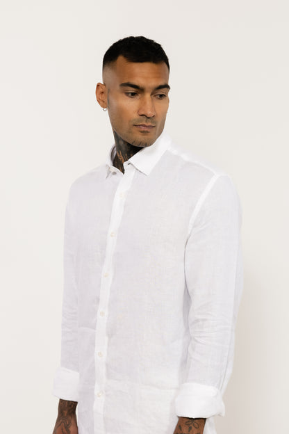 White Italian Linen Shirt