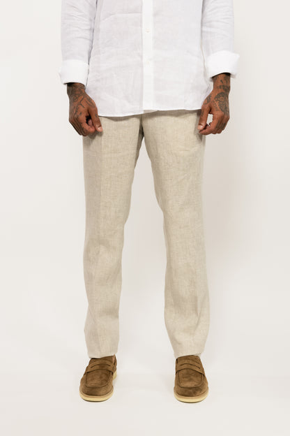 Beige Italian Linen Trousers