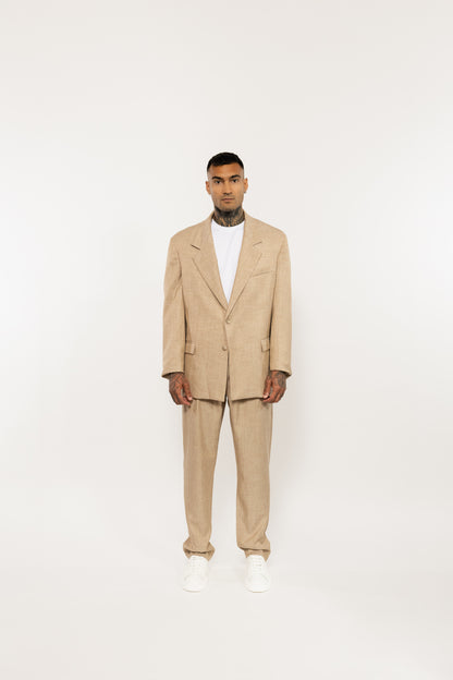 Loose Fit Beige Suit