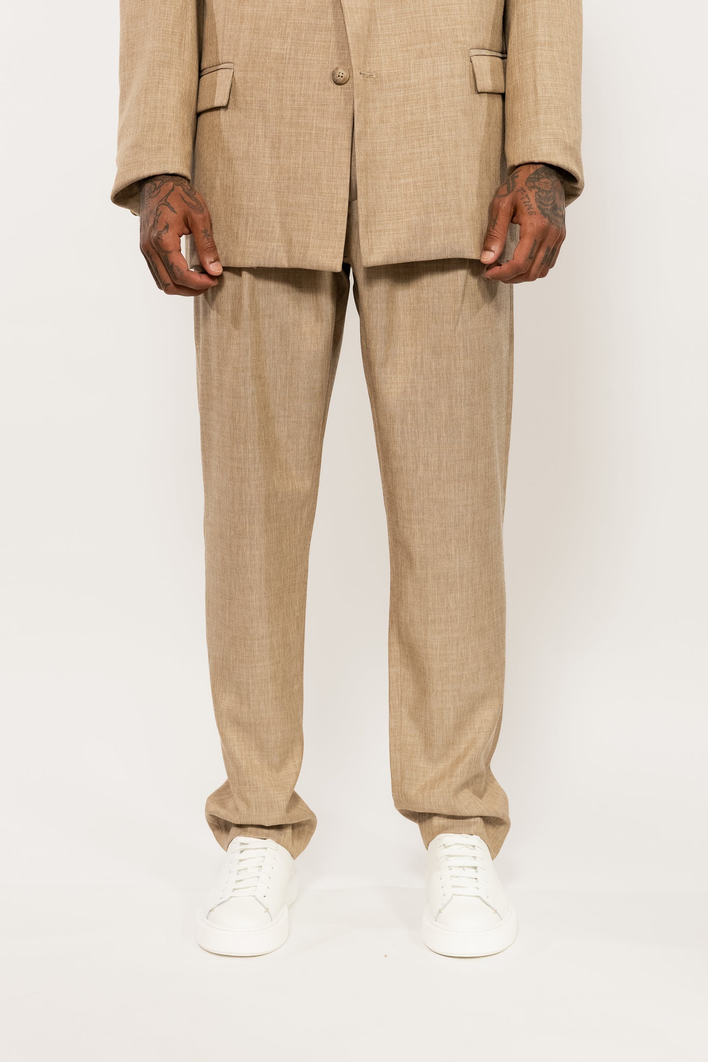 Loose Fit Beige Suit