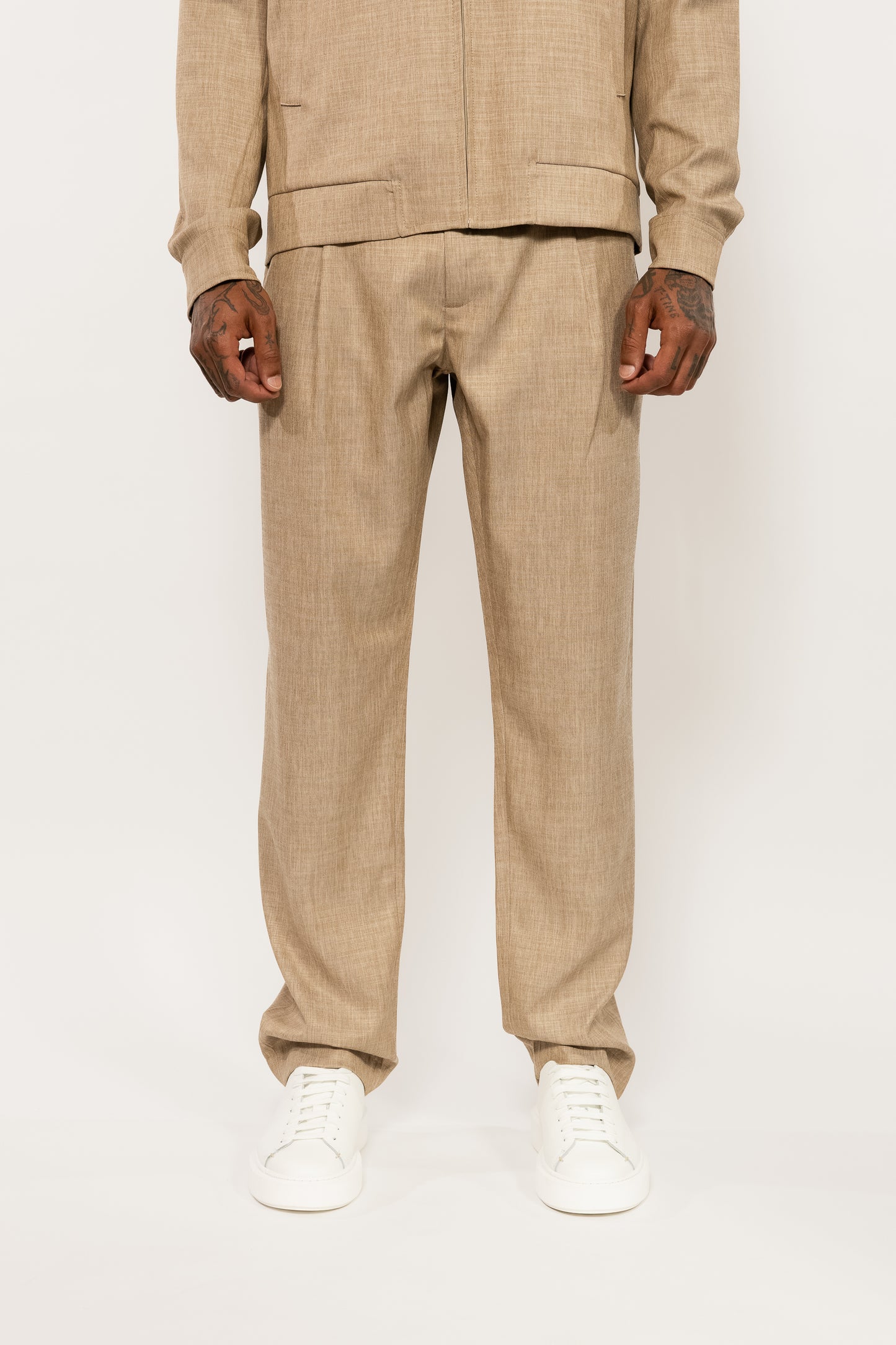 Beige Linen Blend Overshirt
