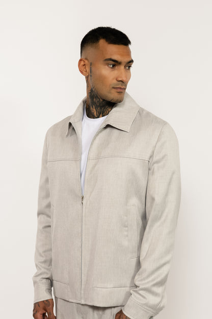 Light Grey Classic Zip Jacket