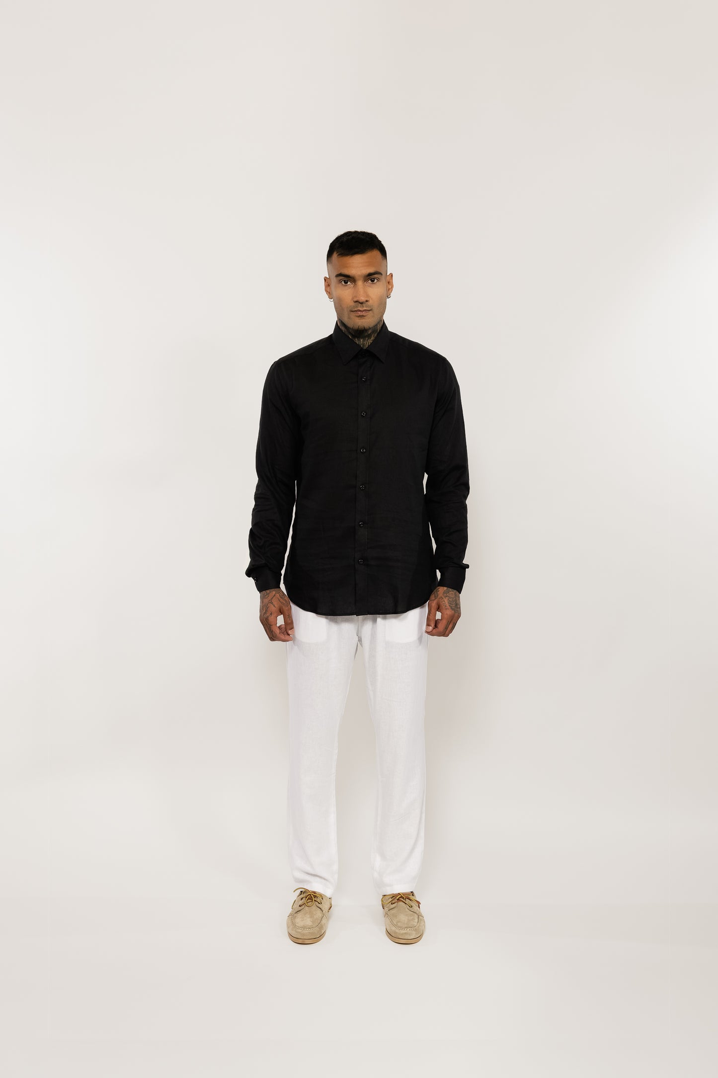 Black Italian Linen Shirt