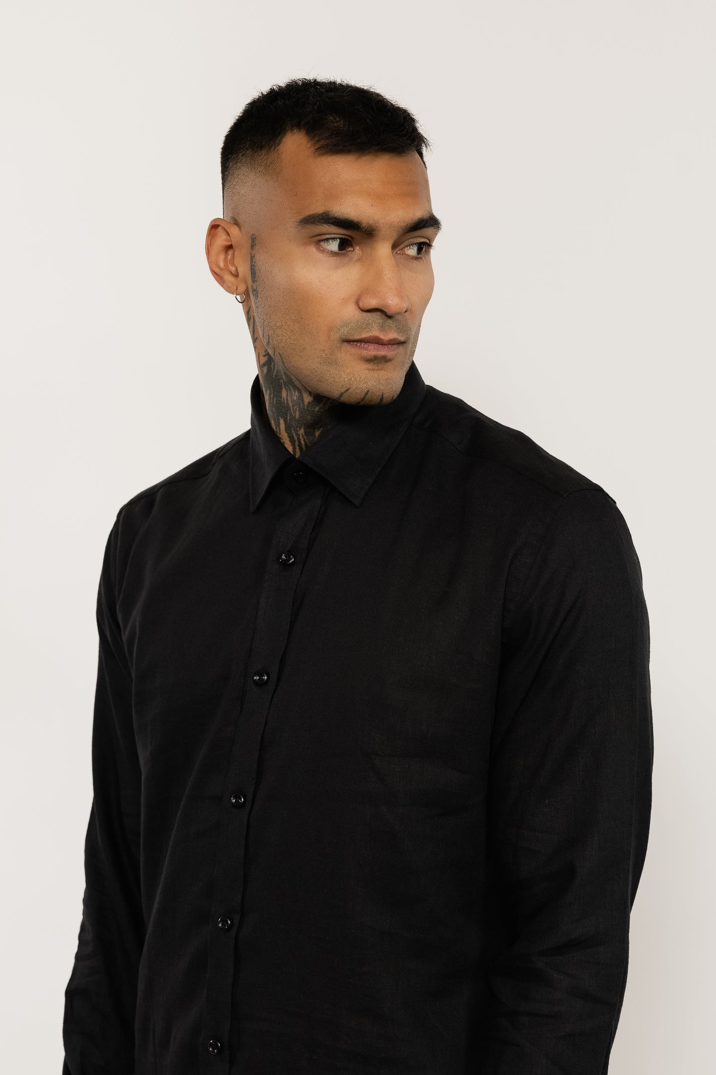 Black Italian Linen Shirt