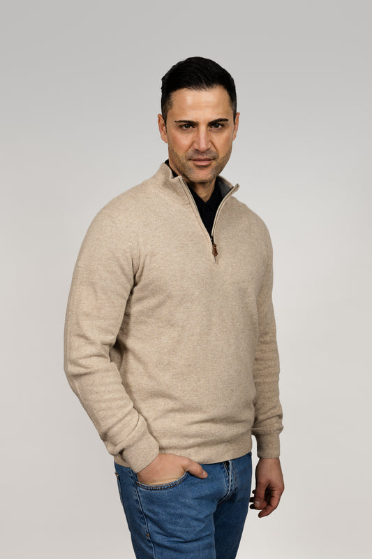 Beige Quarter Zip