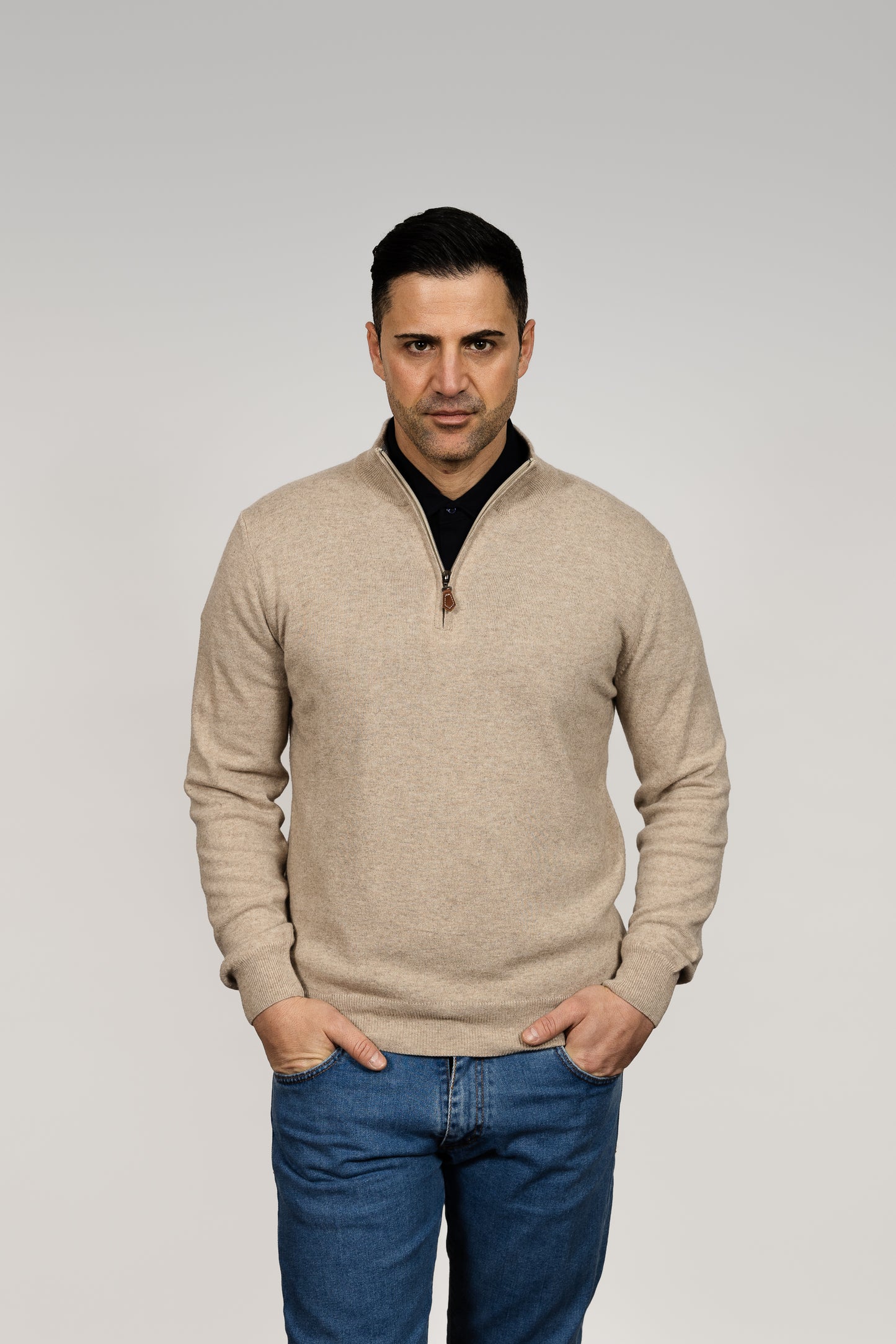Beige Quarter Zip