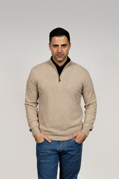 Beige Quarter Zip