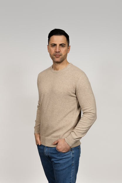 Beige Crew Neck Jumper
