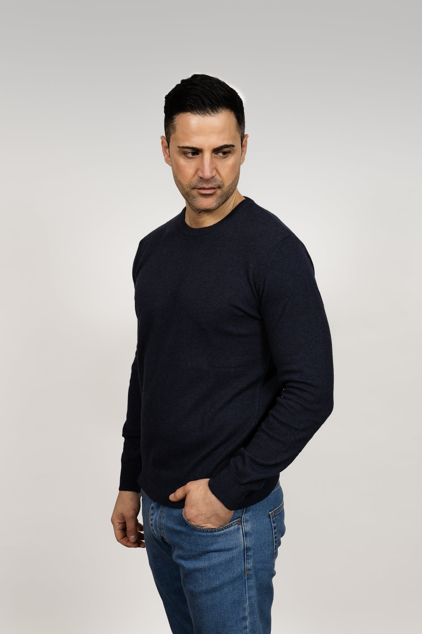 Navy Crew Neck Jumper