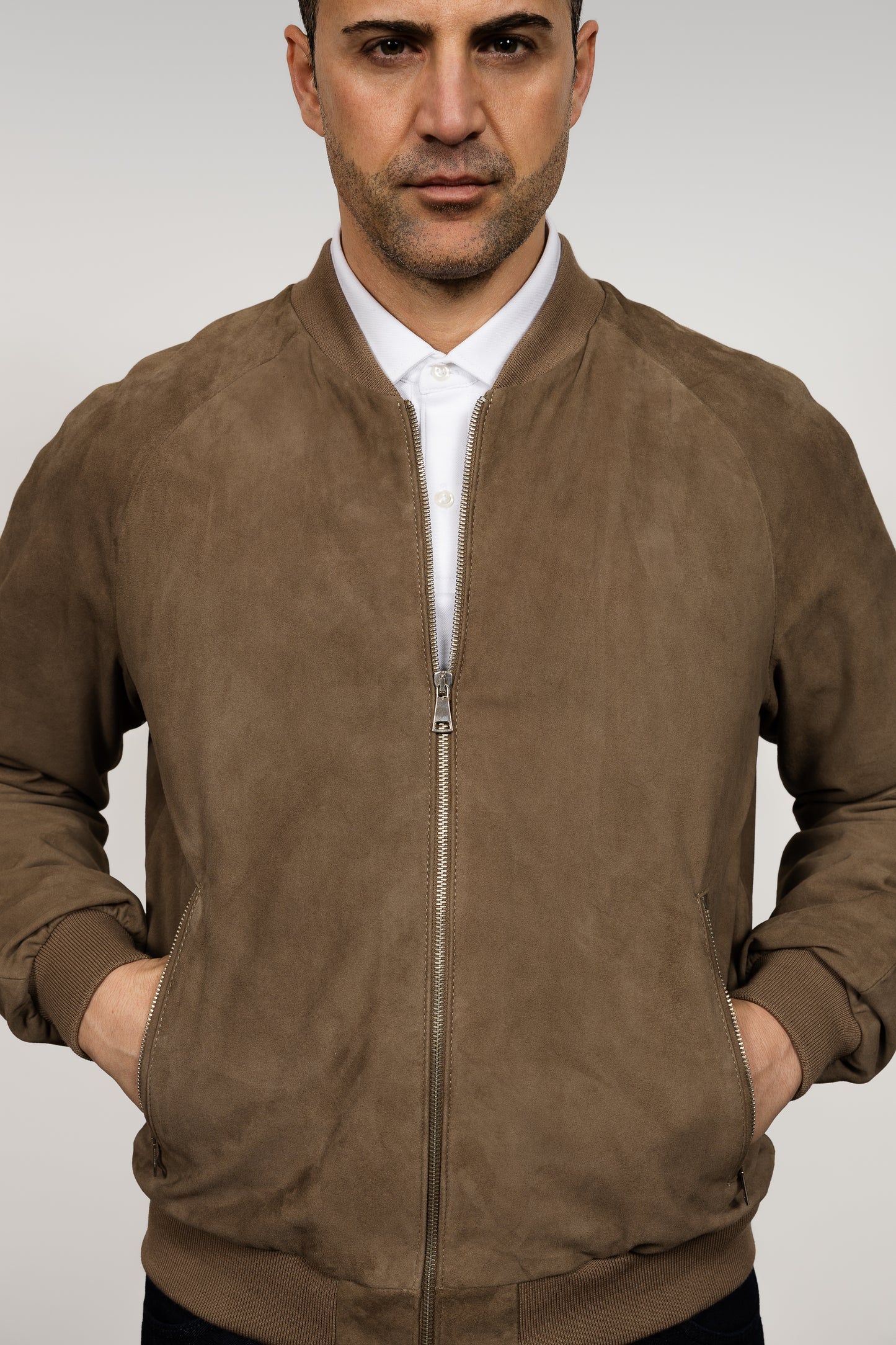 Dune Suede Bomber Jacket