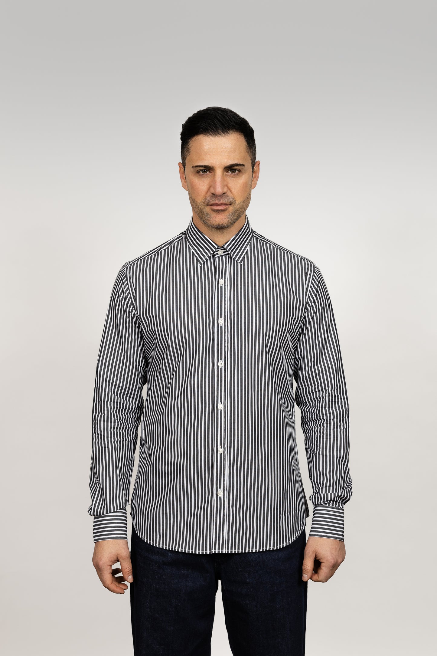 White & Black Striped Shirt