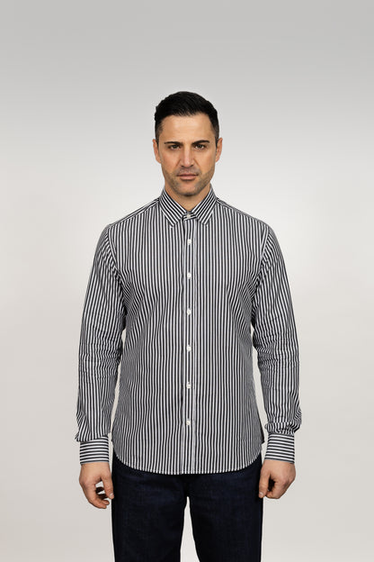 White & Black Striped Shirt
