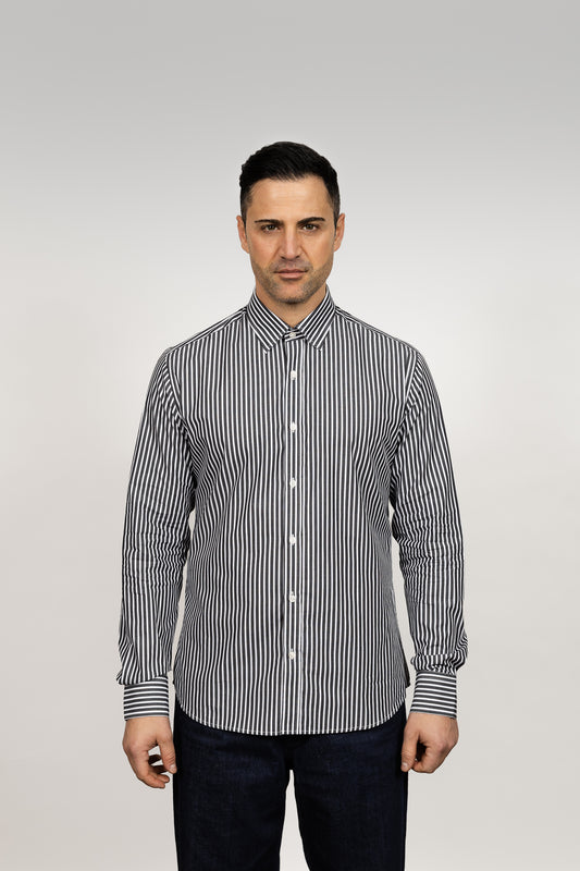White & Black Striped Shirt