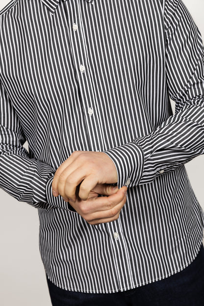 White & Black Striped Shirt