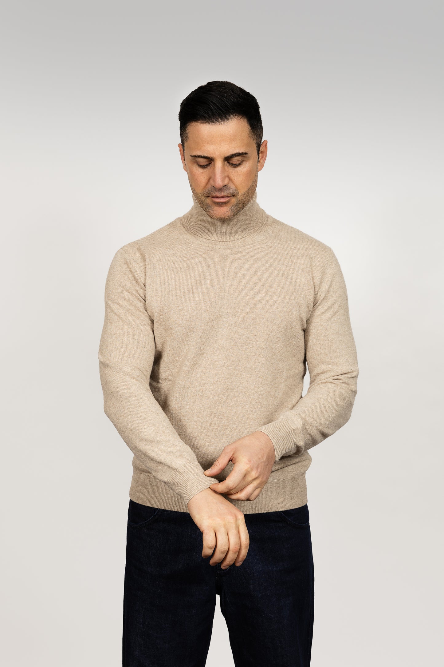 Beige Turtleneck Sweater