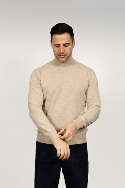 Beige Turtleneck Sweater
