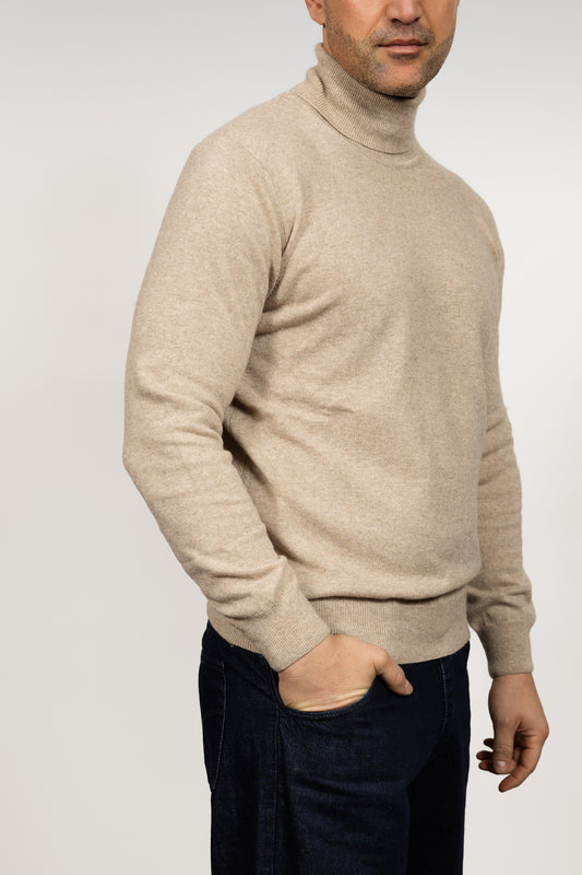 Beige Turtleneck Sweater