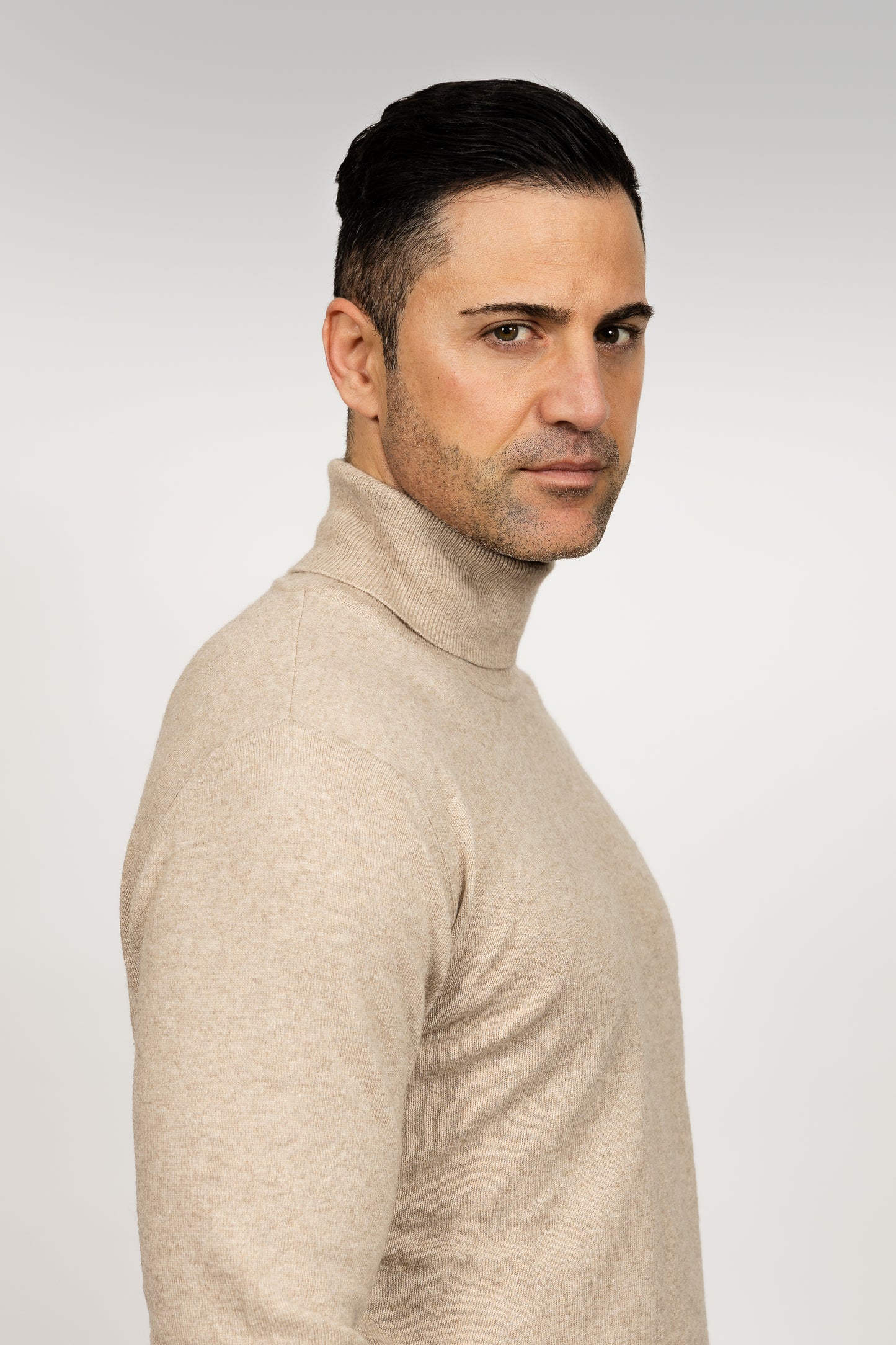 Beige Turtleneck Sweater