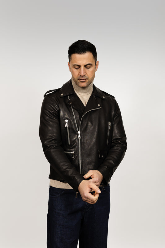 Black Leather Biker Jacket