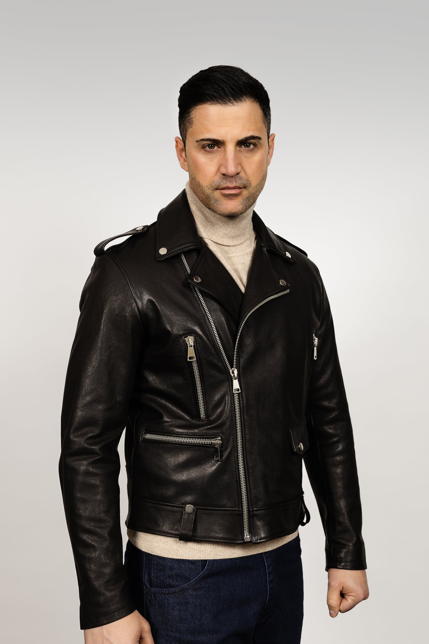 Black Leather Biker Jacket
