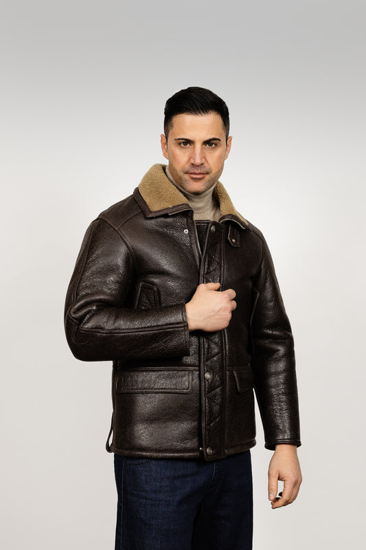 Brown Shearling Leather Jacket