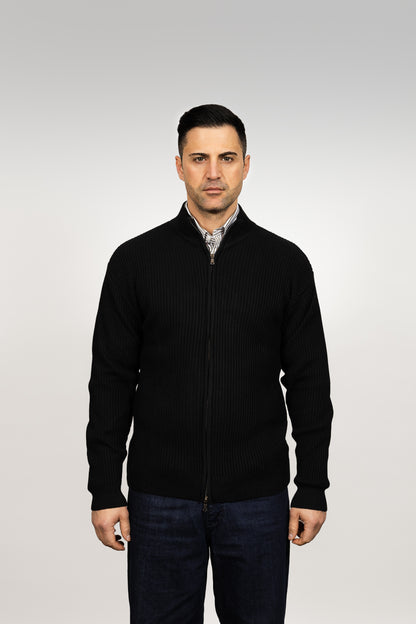 Black Zip-Up Cardigan