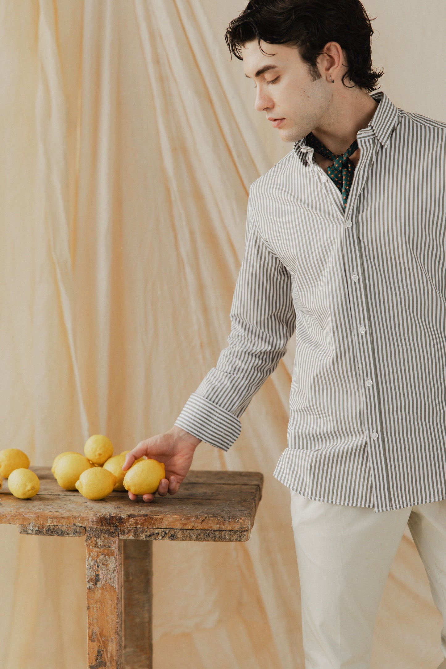 Verdi Green Striped Shirt