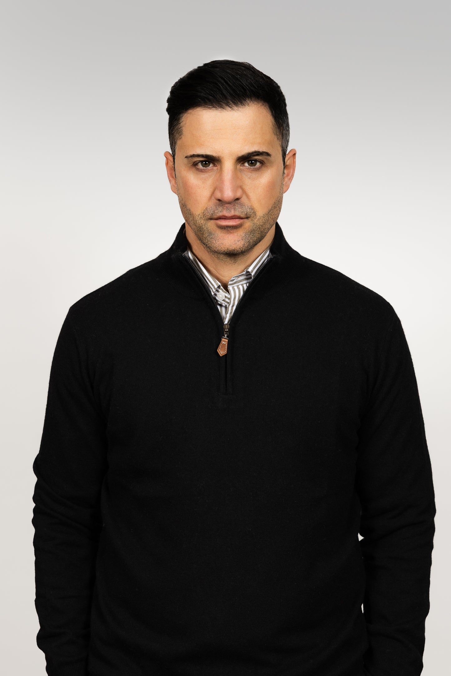 Black Wool Half-Zip Sweater