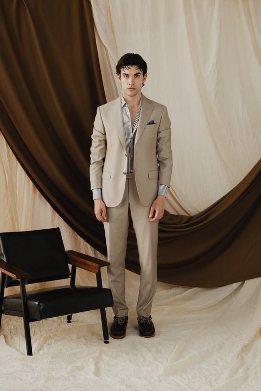 Beige Wool Suit