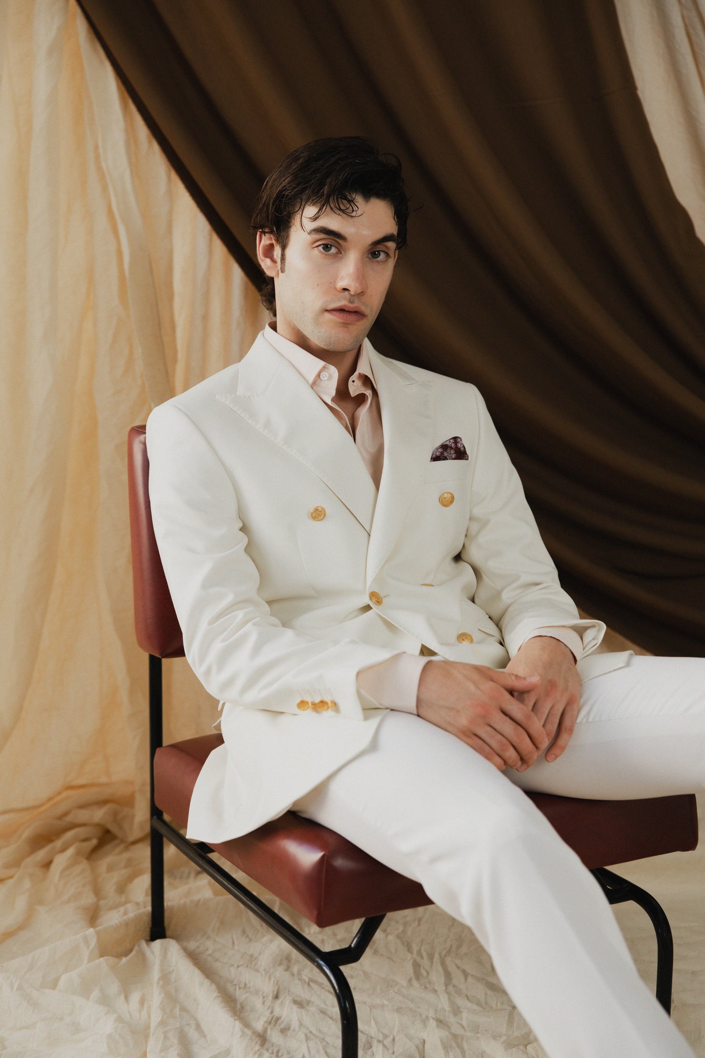 Ivory Double-breasted Suit