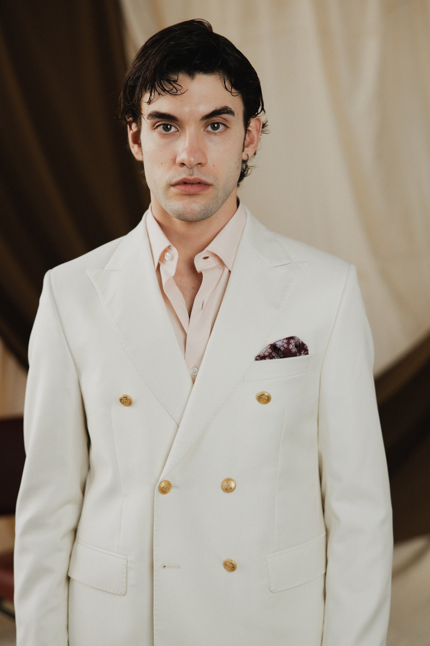 Ivory Double-breasted Suit