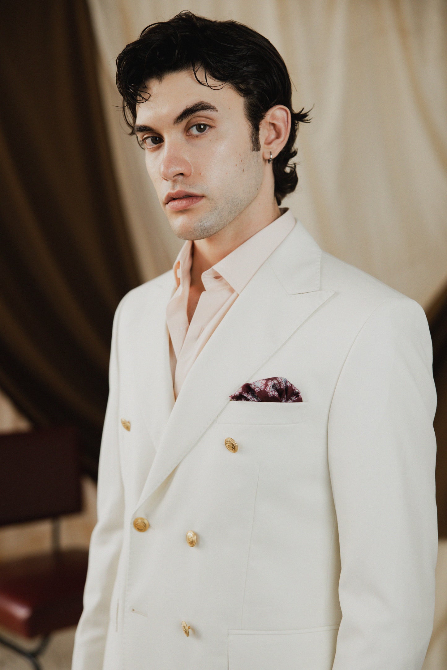 Ivory Double-breasted Suit